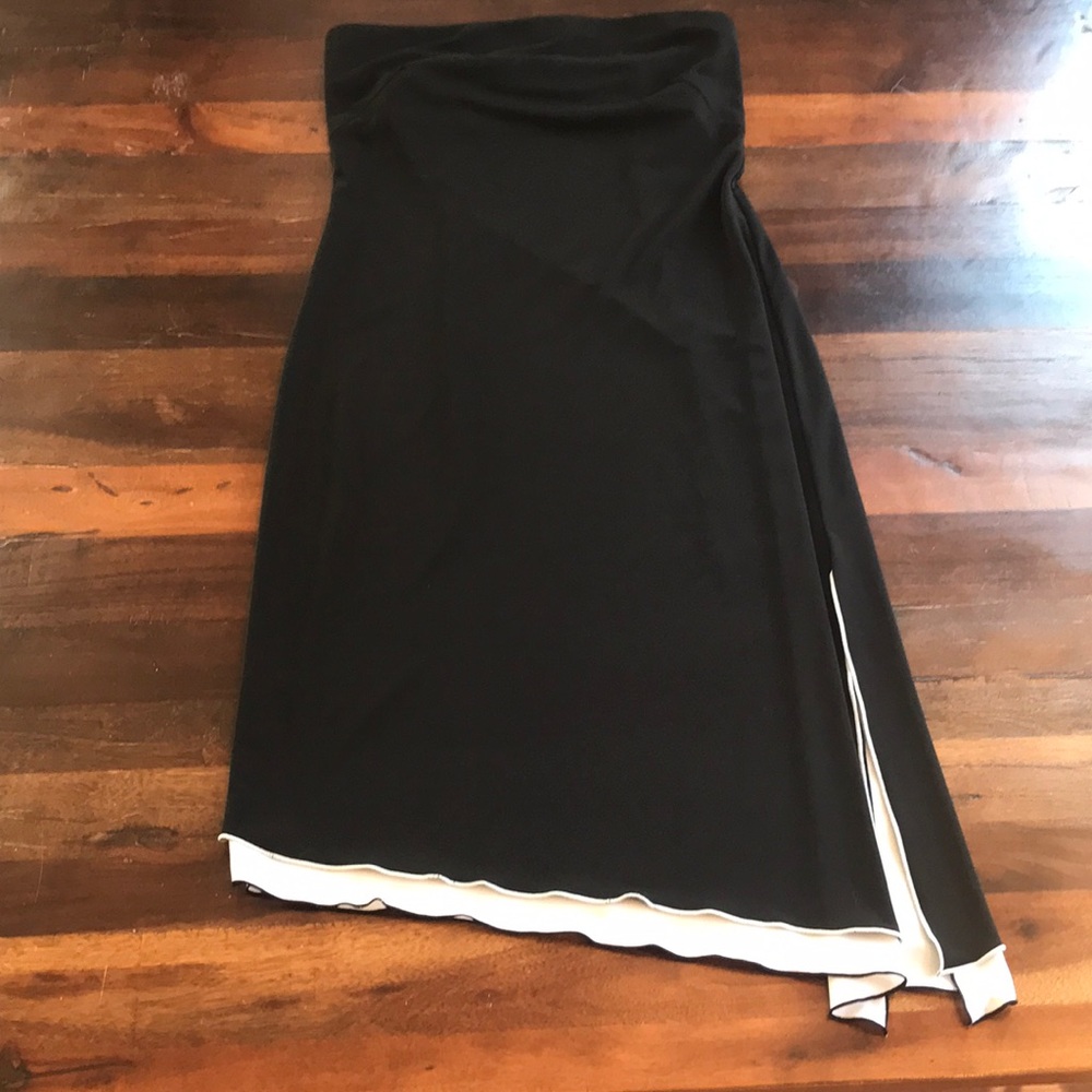 Cocktail dress black with white slit